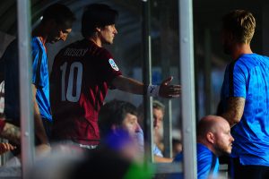 Utkání 1. Fotbalové ligy mezi celky AC Sparta Praha a Bohemians Praha. Tomáš Rosický nastupuje do zápasu.